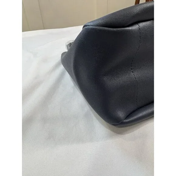 Neiman Marcus Tote Bag Shoulder Purser Blue Faux Leather Handbag Women’s - Picture 7 of 8